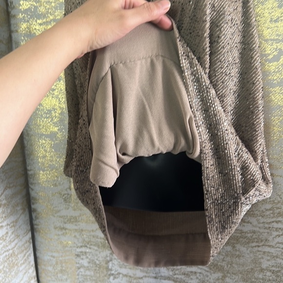 RARE Lauren RL Beaded Formal Taupe Sleeveless Holiday Sparkle Top Size M - Picture 8 of 16